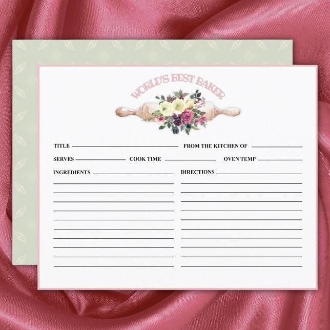 World's Best Baker Bridal Shower Recipe Card (Creator Uploaded)