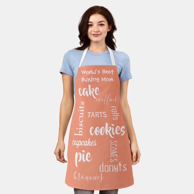 World's Best Baking Mum Peach Apron (Worn)