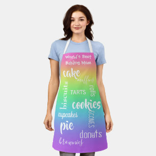 World's Best Baking Mum Rainbow Apron