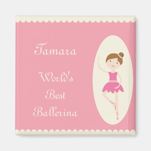 World's Best Ballerina Pink Magnet (Front)