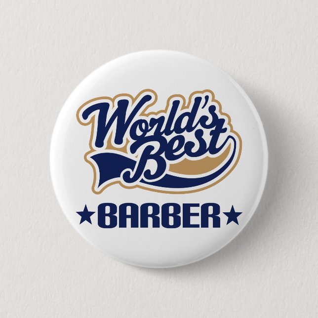 Worlds Best Barber 6 Cm Round Badge (Front)