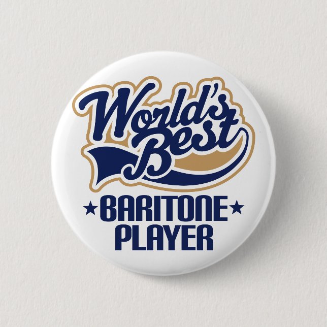 Worlds Best Baritone Player Gift 6 Cm Round Badge (Front)