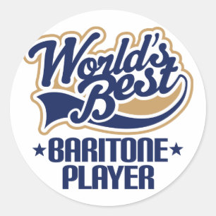 Worlds Best Baritone Player Gift Classic Round Sticker