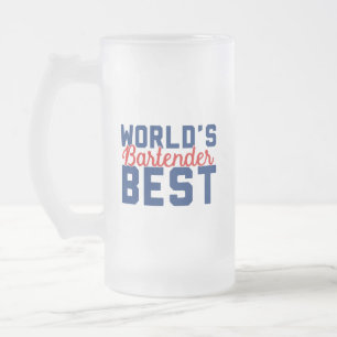 World's Best Bartender Frosted Glass Beer Mug