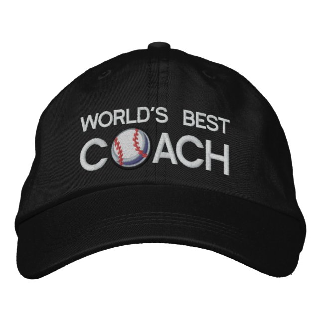Worlds Best Baseball Coach Embroidered Hat (Front)