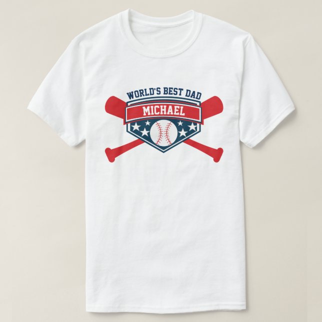 World's Best Baseball Softball Dad T-Shirt (Design Front)