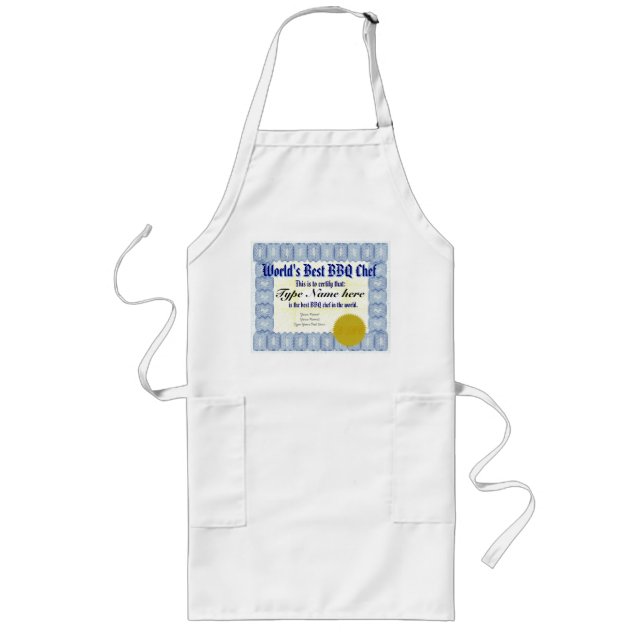 World's Best BBQ Chef Certificate Apron (Front)