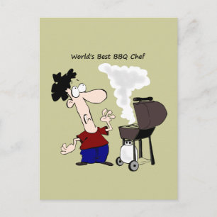 World's Best BBQ Chef Fun Quote for him Postcard