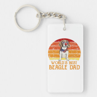 Worlds Best Beagle Dad  Beagle Lover Key Ring