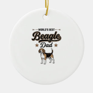 Worlds Best Beagle Dad Vintage Dog Ceramic Tree Decoration