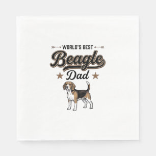 Worlds Best Beagle Dad Vintage Dog Napkin