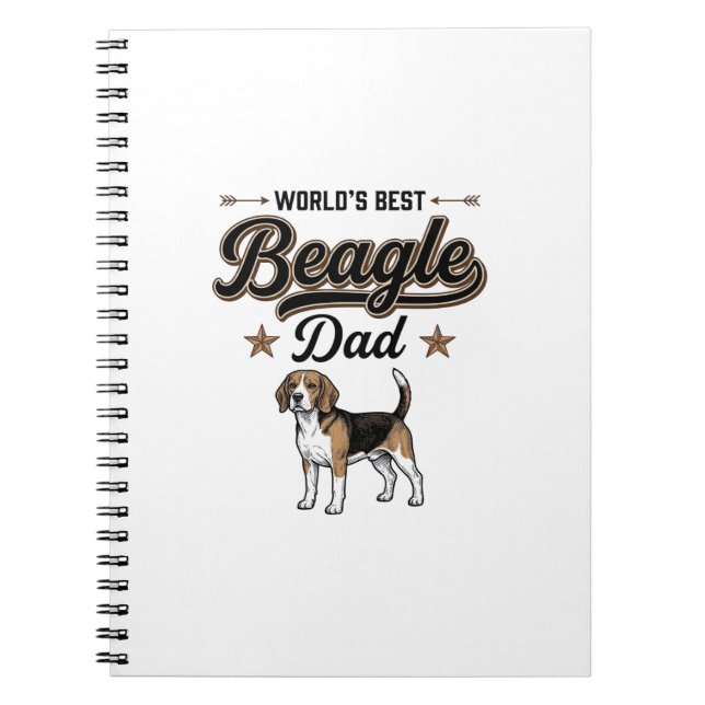 Worlds Best Beagle Dad Vintage Dog Notebook (Front)