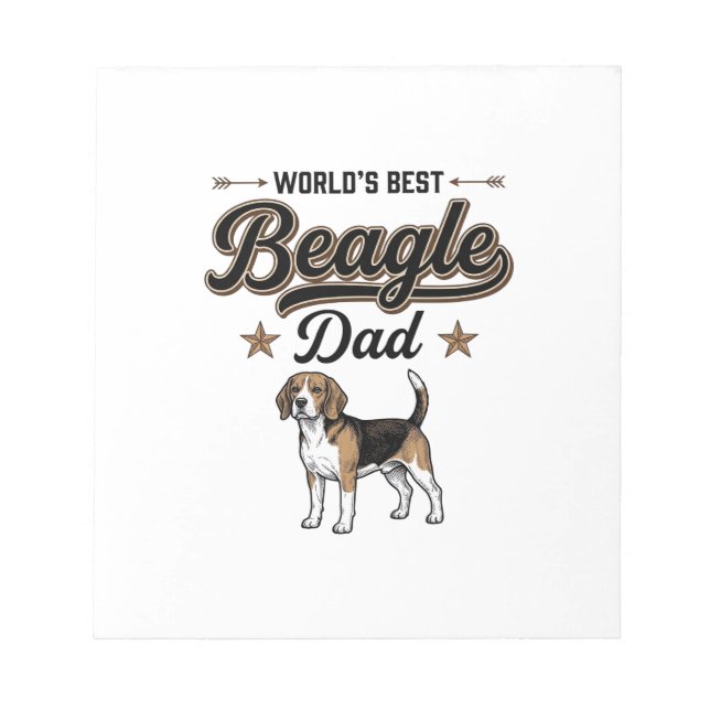 Worlds Best Beagle Dad Vintage Dog Notepad (Front)