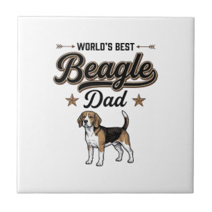 Worlds Best Beagle Dad Vintage Dog Tile