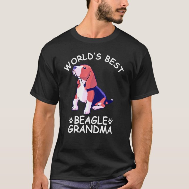 Worlds Best Beagle Grandma Granddog Dog Cute T-Shirt (Front)