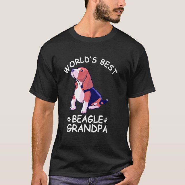 World's Best Beagle Grandpa  Granddog Dog  Cute T-Shirt (Front)