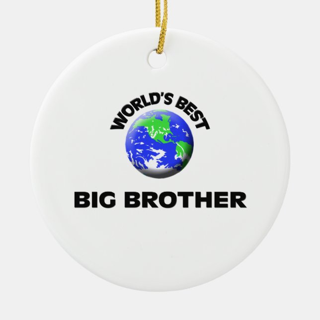 World's Best Big Brother Ceramic Tree Decoration (Front)