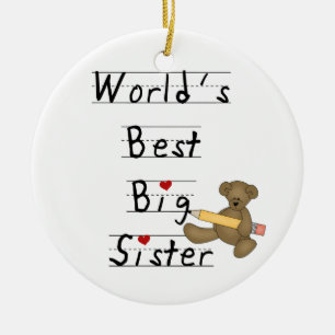World's Best Big Sister Gifts Ceramic Tree Decoration