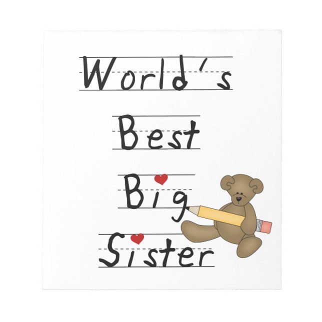 World's Best Big Sister Gifts Notepad (Front)