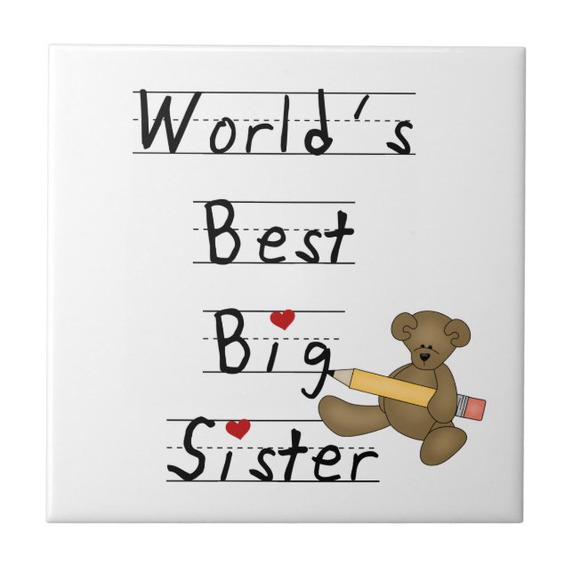 World's Best Big Sister Gifts Tile (Front)