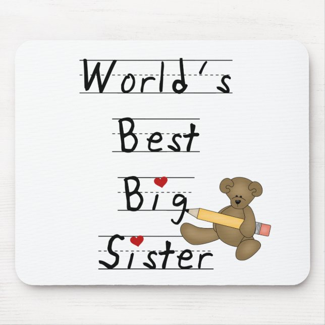 World's Best Big Sister Mouse Mat (Front)