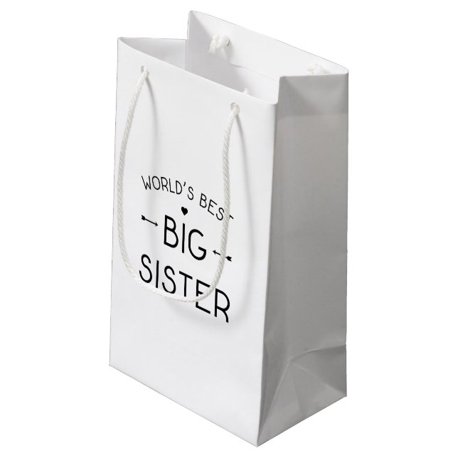 World's Best Big Sister Small Gift Bag (Back Angled)