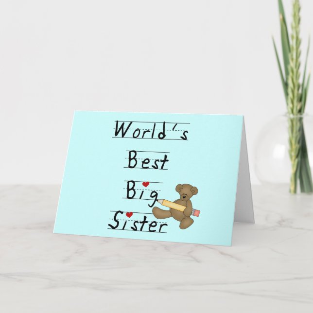 World's Best Big Sister Tshirts and Gifts Card (Front)