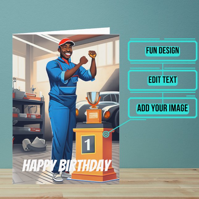 World's Best Black Mechanic Birthday Card (This fun card is specifically for the mechanic friend in your life.)