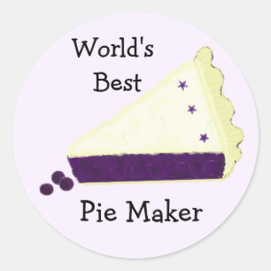 World's Best Blueberry Pie Maker Classic Round Sticker