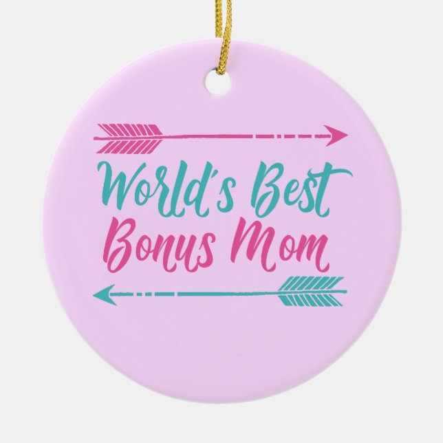 World's Best Bonus Mum Ceramic Tree Decoration (Front)