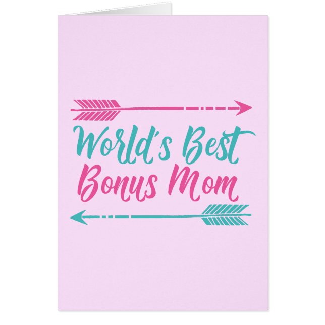 World's Best Bonus Mum Happy Mother's Day Pink (Front)