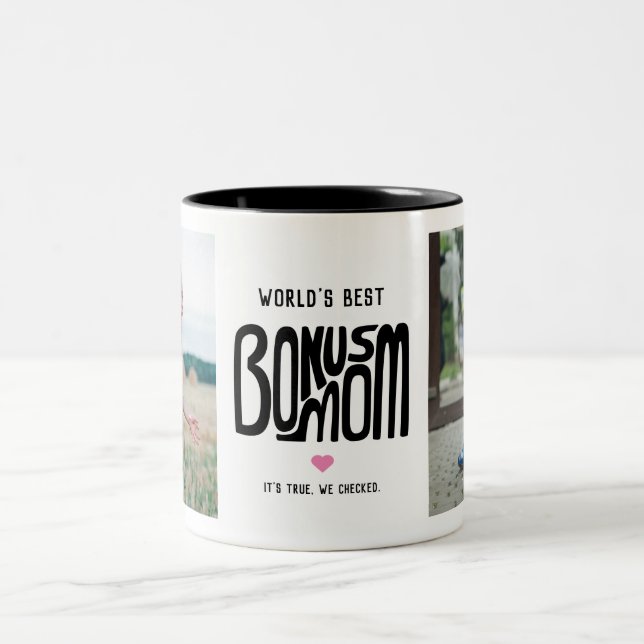 World's Best Bonus Mum Two Photo Mug (Center)