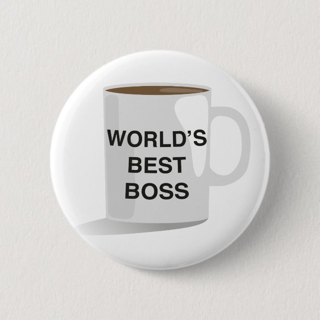 World's Best Boss 6 Cm Round Badge (Front)