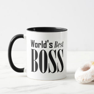 World's Best Boss, Bold Black Typography Mug