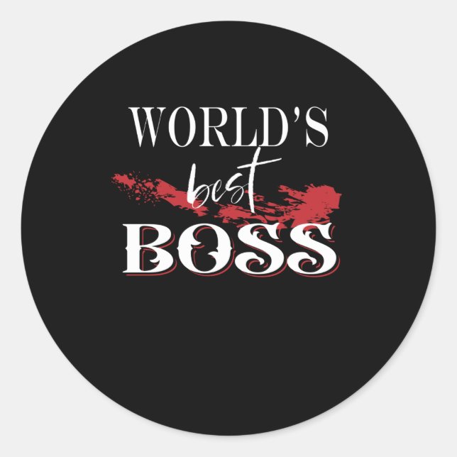 Worlds Best Boss Classic Round Sticker (Front)