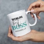 Worlds Best Boss Coffee Mug<br><div class="desc">"Gift the ultimate boss with our stylish Worlds Best Boss coffee mug. With a touch of teal, this mug is not only eye-catching, but also fully customisable to make it a one-of-a-kind present. Whether for a birthday, leaving, secret santa exchange or a stocking stuffer for Christmas, this mug is sure...</div>