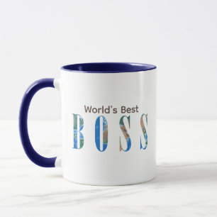 World's Best Boss, Earth's Physical Map, Brown Mug