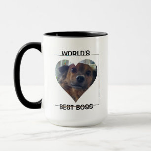 World's Best Boss   Funny Dog Picture and Name Mug