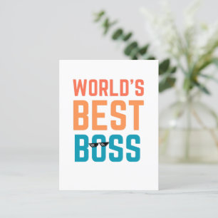 World's Best Boss, funny office gift for boss Postcard