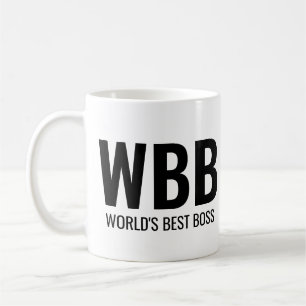 World's Best Boss Funny Quote Simple Black Text Coffee Mug