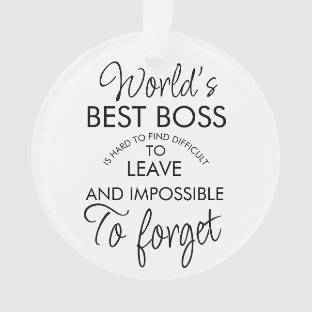 WORLD'S BEST  Boss gift  Ornament (Front)