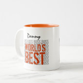 World's Best Boss Grunge Lettering Custom Name B2A Two-Tone Coffee Mug (Front Left)