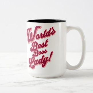 'World's best boss lady' Two-Tone Coffee Mug