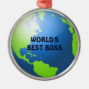 World's Best Boss Metal Tree Decoration