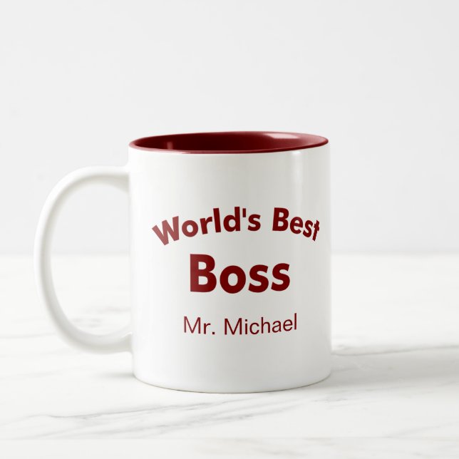 World's best boss Two-Tone coffee mug (Left)