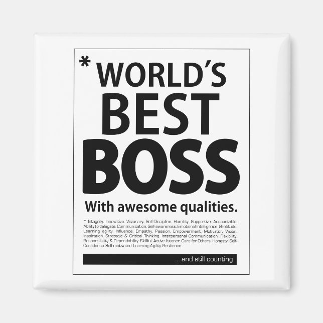 World's Best Boss, With Aweome quality Magnet (Front)