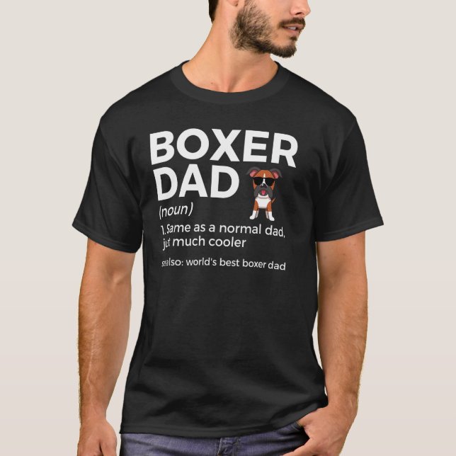 World's Best Boxer Dad Definition Funny Boxer Dog  T-Shirt (Front)