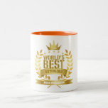 World's Best Boyfriend Fun Gold Two-Tone Coffee Mug<br><div class="desc">The perfect gift for the world's best boyfriend. Personalise the name to create a unique gift. A perfect way to show him how amazing he is every day. Designed by Thisisnotme©</div>