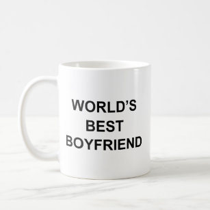 World's Best Boyfriend Funny Quote with Black Text Coffee Mug