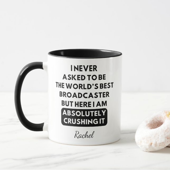 World's Best Broadcaster Funny  Mug (With Donut)